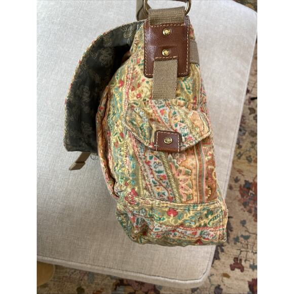 Vintage Y2K Fossil 1954 Paisley Floral Corduroy Crossbody Boho Purse Bag - Picture 4 of 13